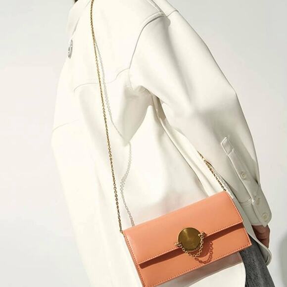 Charles and Keith Metallic Push-Lock Wallet Crossbody bag - Picture 1 of 7